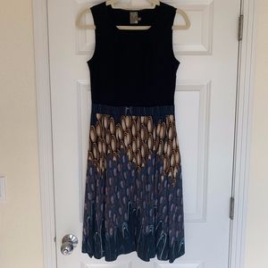Taylor Dress, Black Top Colorful Cotton Skirt